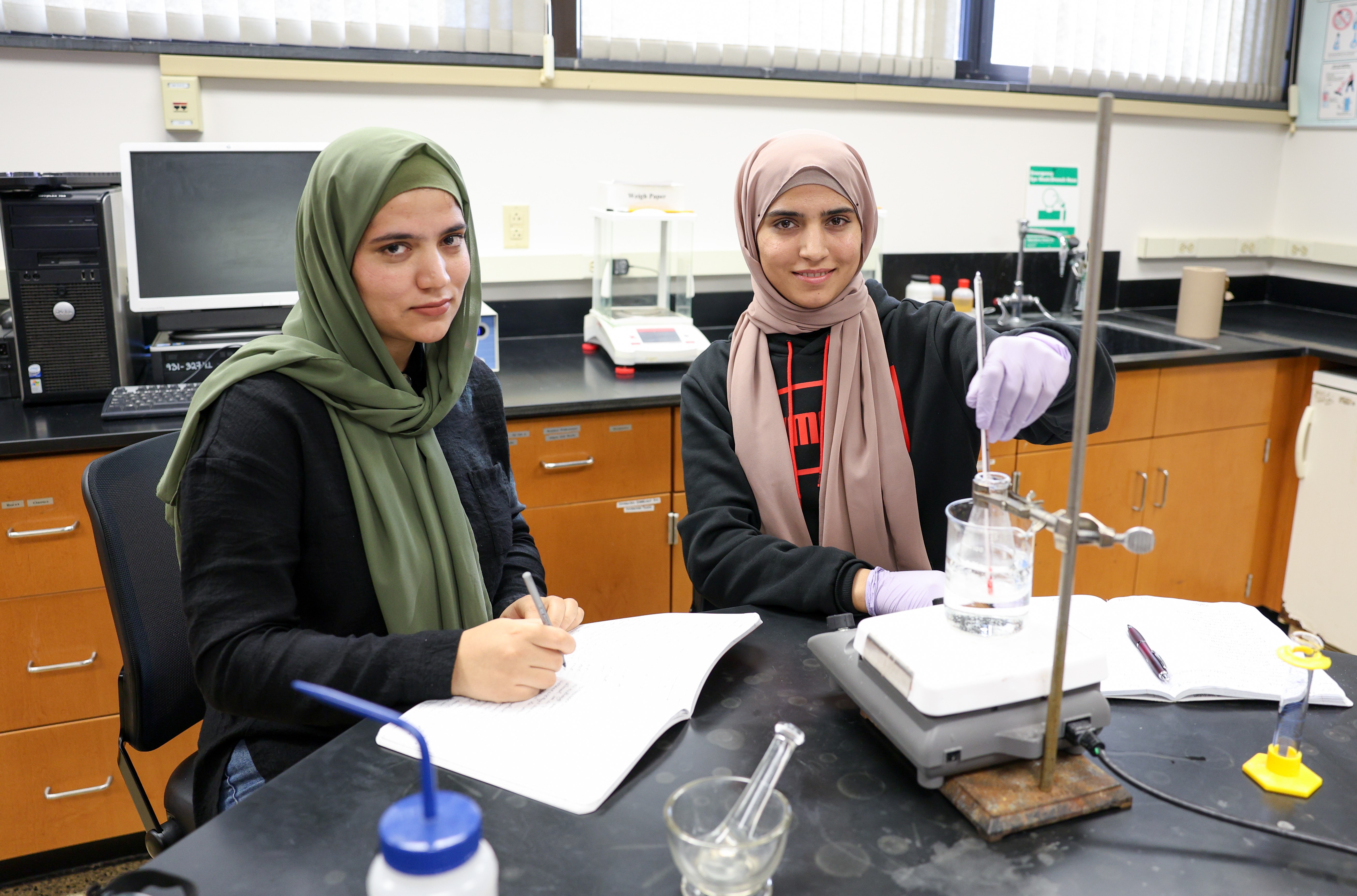 Sisters Sabrina (left) and Tajalla Moslih